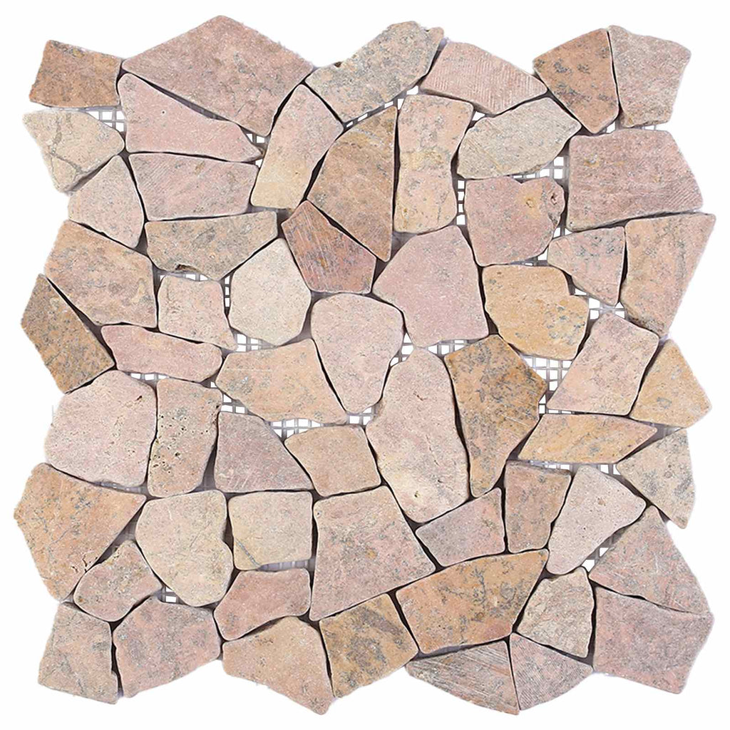 vidaXL Płytki Mozaikowe czerwony 30 x 30 cm Marmur