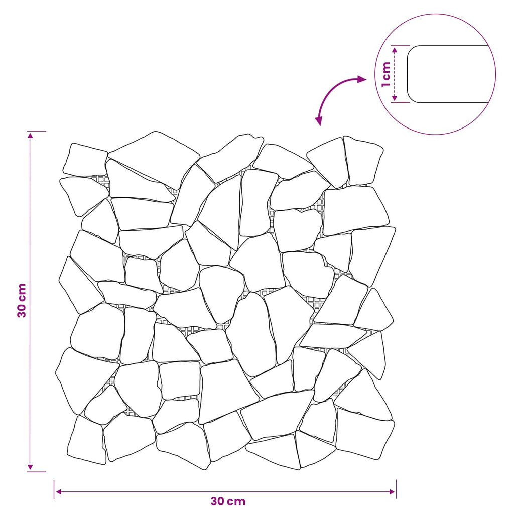 vidaXL Płytki Mozaikowe czerwony 30 x 30 cm Marmur