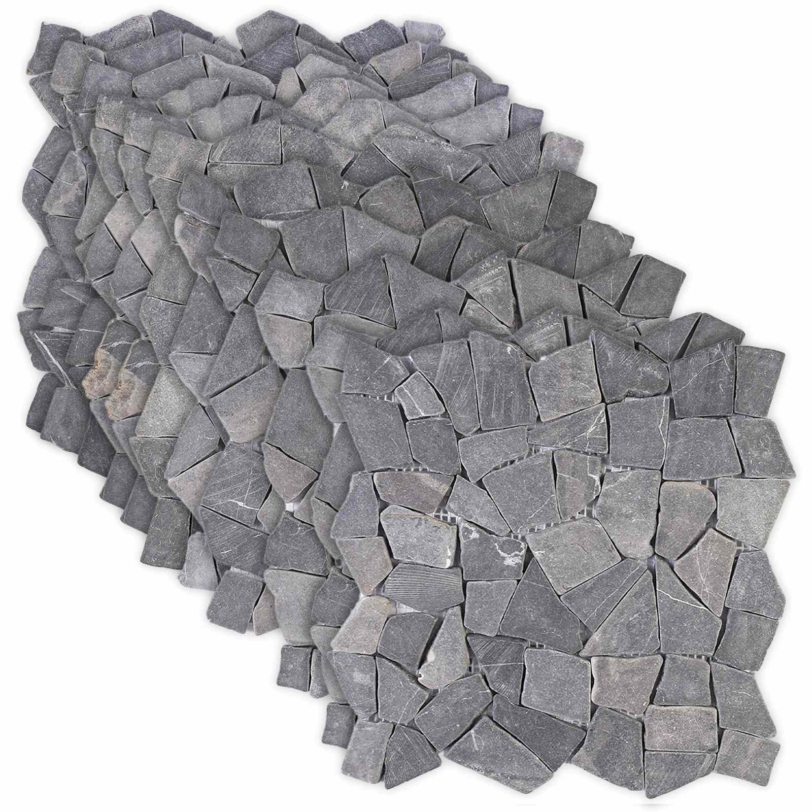 vidaXL Płytki Mozaikowe ciemnoszary 30 x 30 cm Marmur