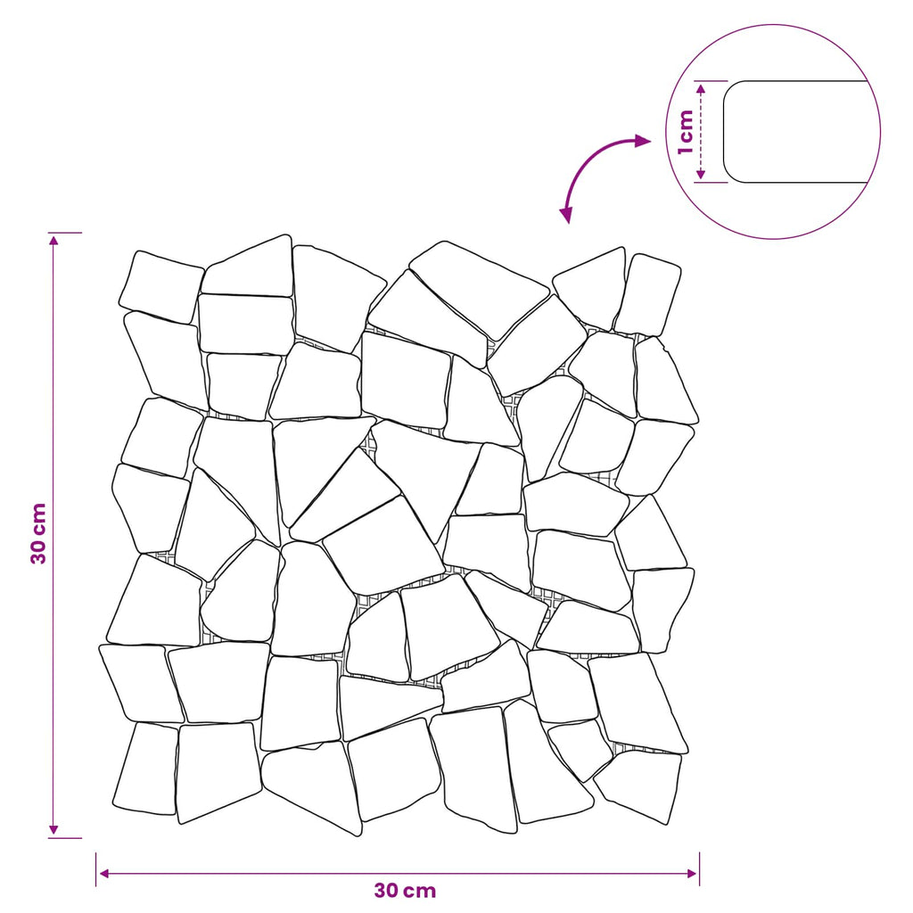 vidaXL Płytki Mozaikowe ciemnoszary 30 x 30 cm Marmur