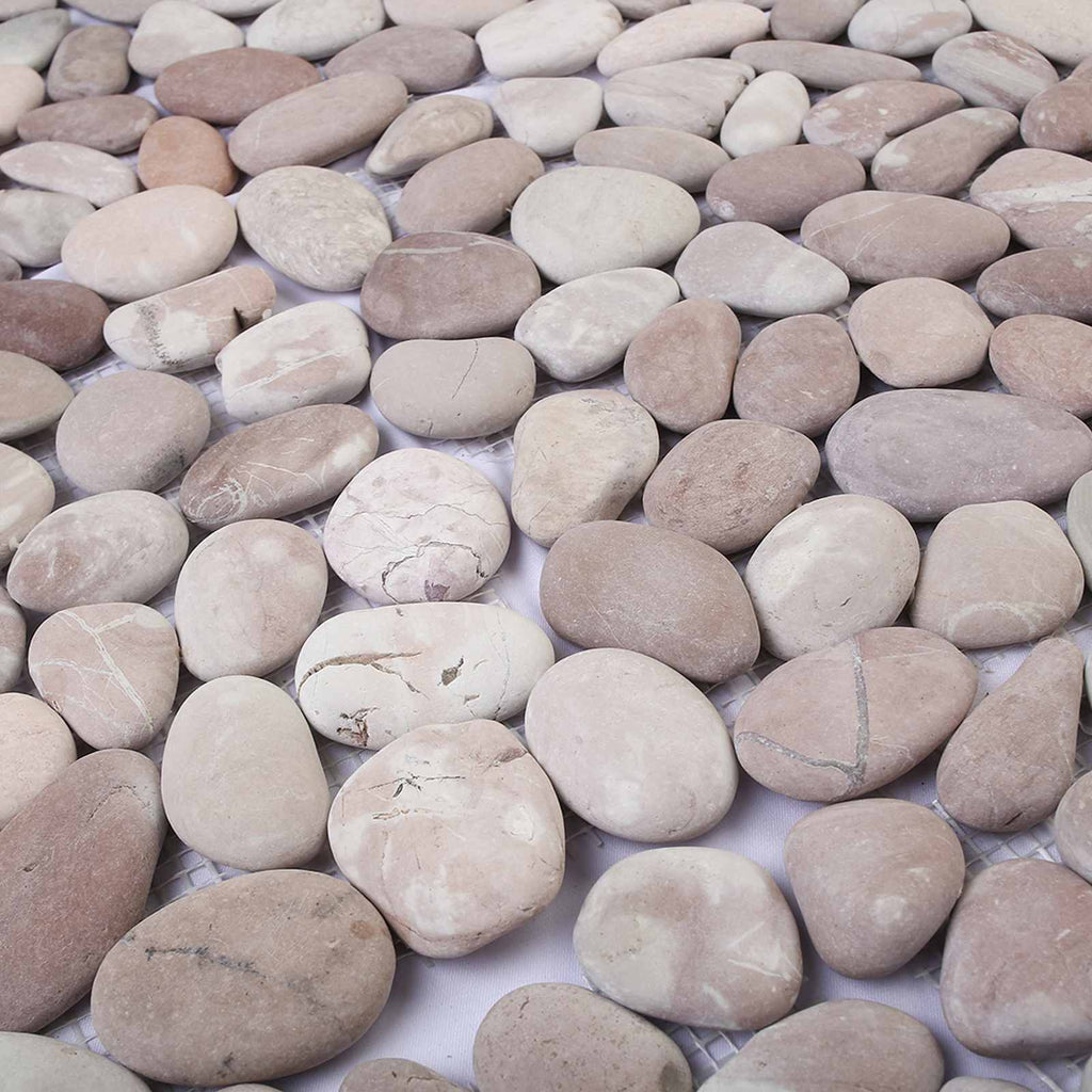 vidaXL Płytki Pebble Beżowy i blady róż 30 x 30 cm Kamień rzeczny