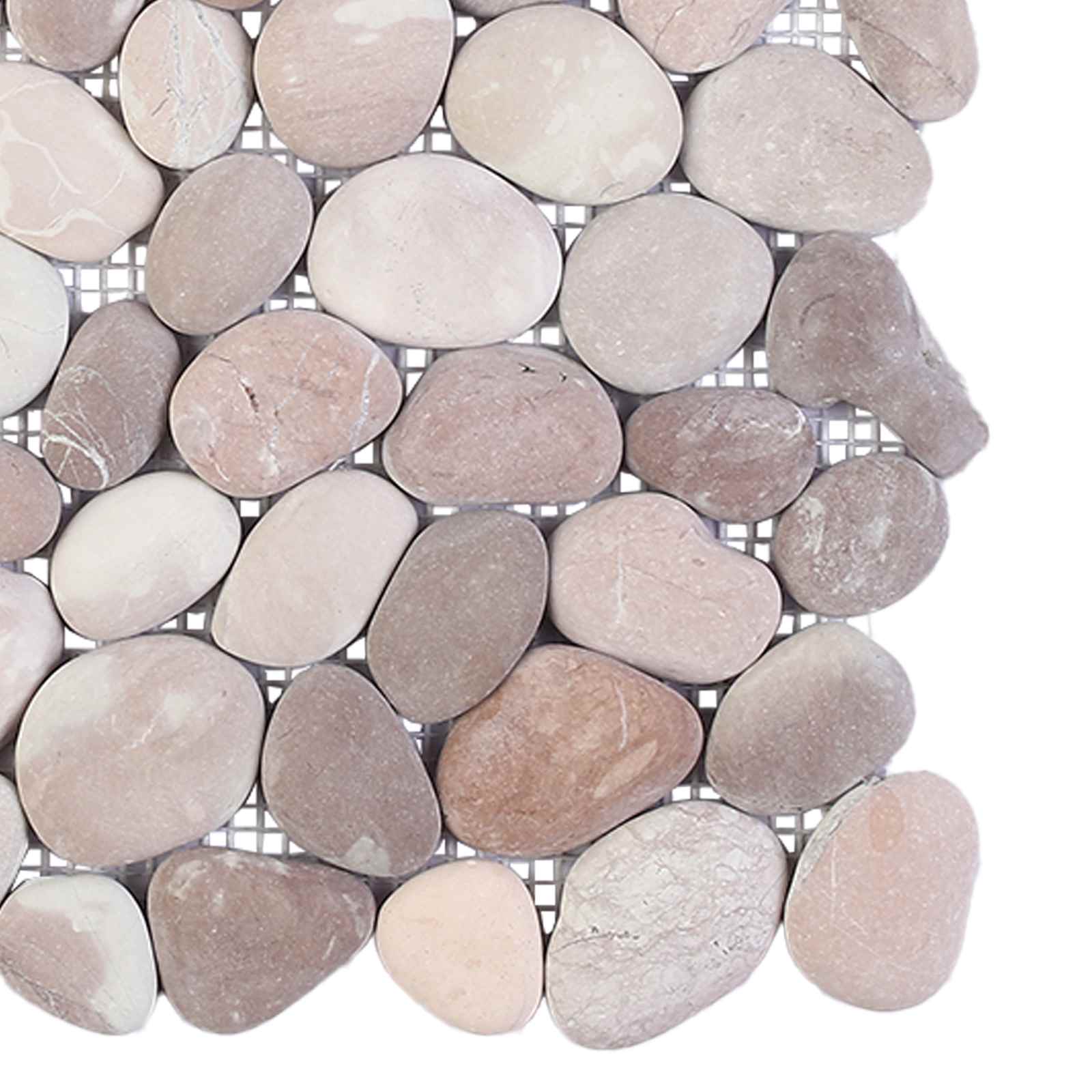 vidaXL Płytki Pebble Beżowy i blady róż 30 x 30 cm Kamień rzeczny