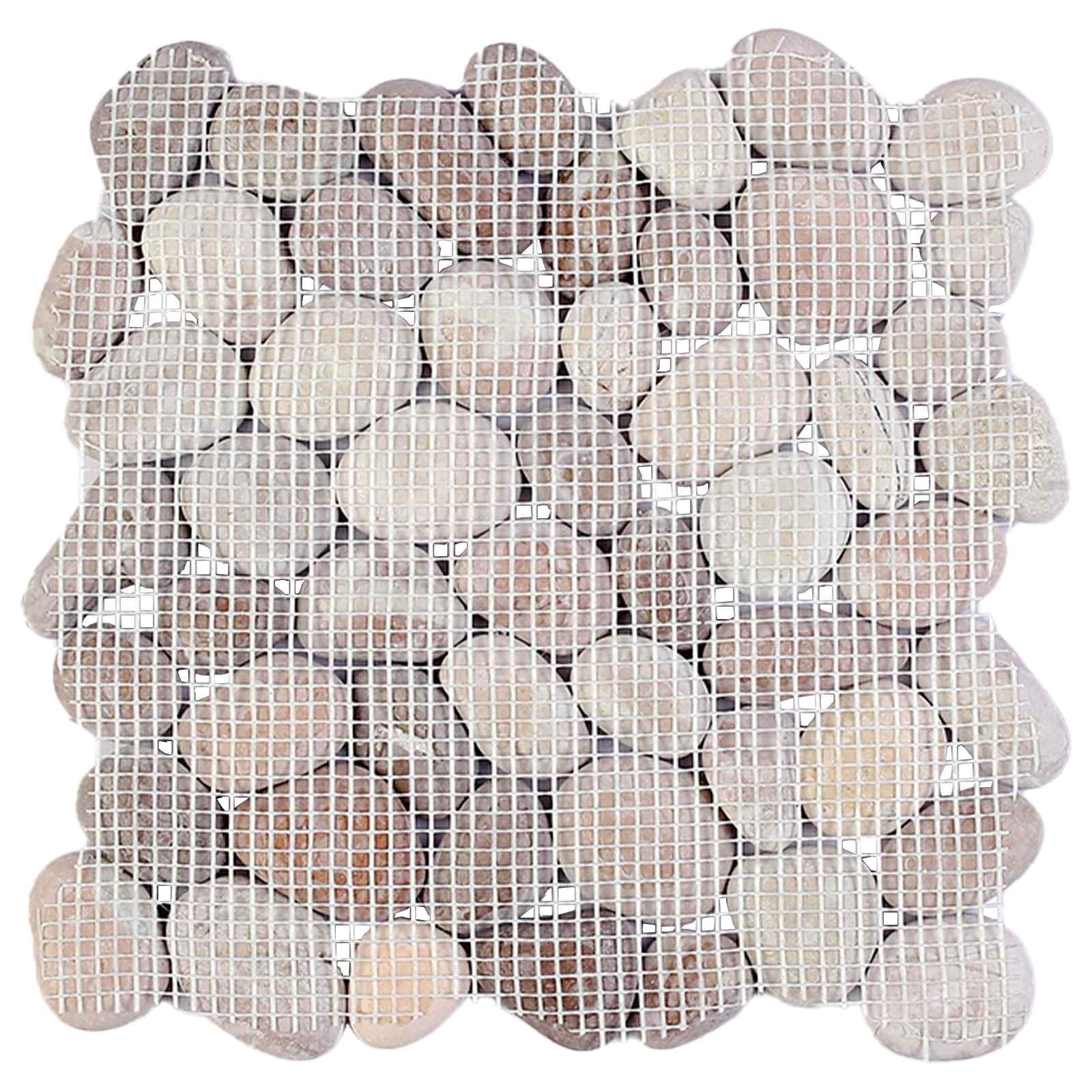 vidaXL Płytki Pebble Beżowy i blady róż 30 x 30 cm Kamień rzeczny