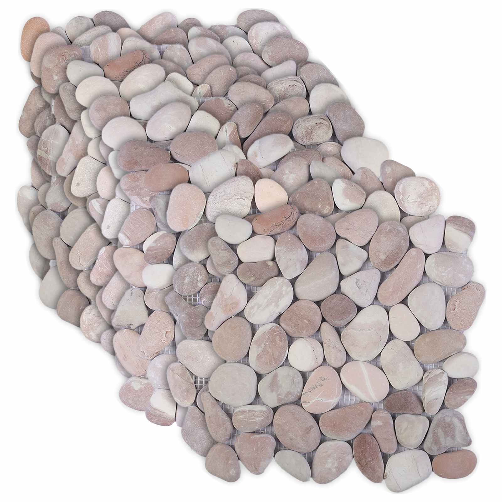 vidaXL Płytki Pebble Beżowy i blady róż 30 x 30 cm Kamień rzeczny