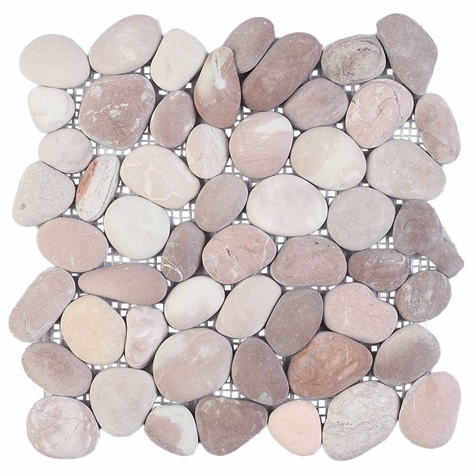 vidaXL Płytki Pebble Beżowy i blady róż 30 x 30 cm Kamień rzeczny