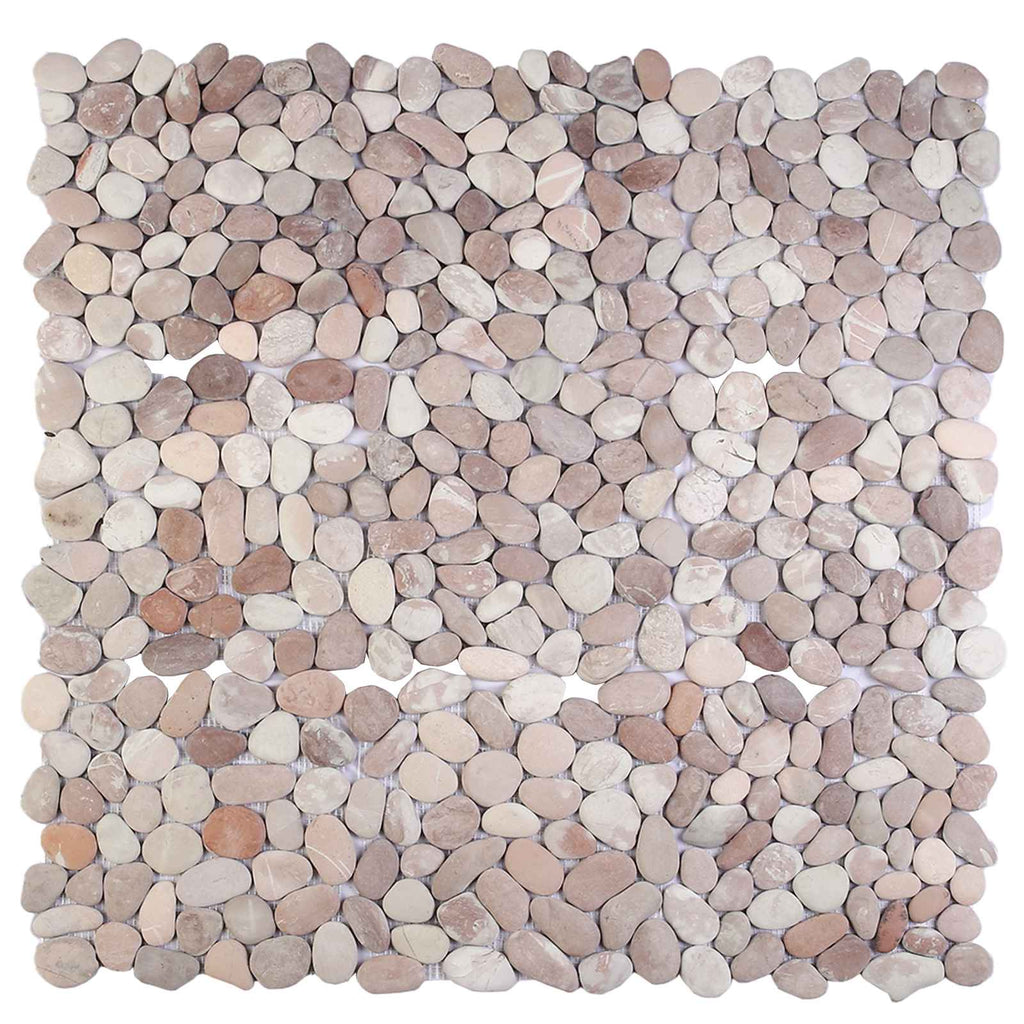 vidaXL Płytki Pebble Beżowy i blady róż 30 x 30 cm Kamień rzeczny