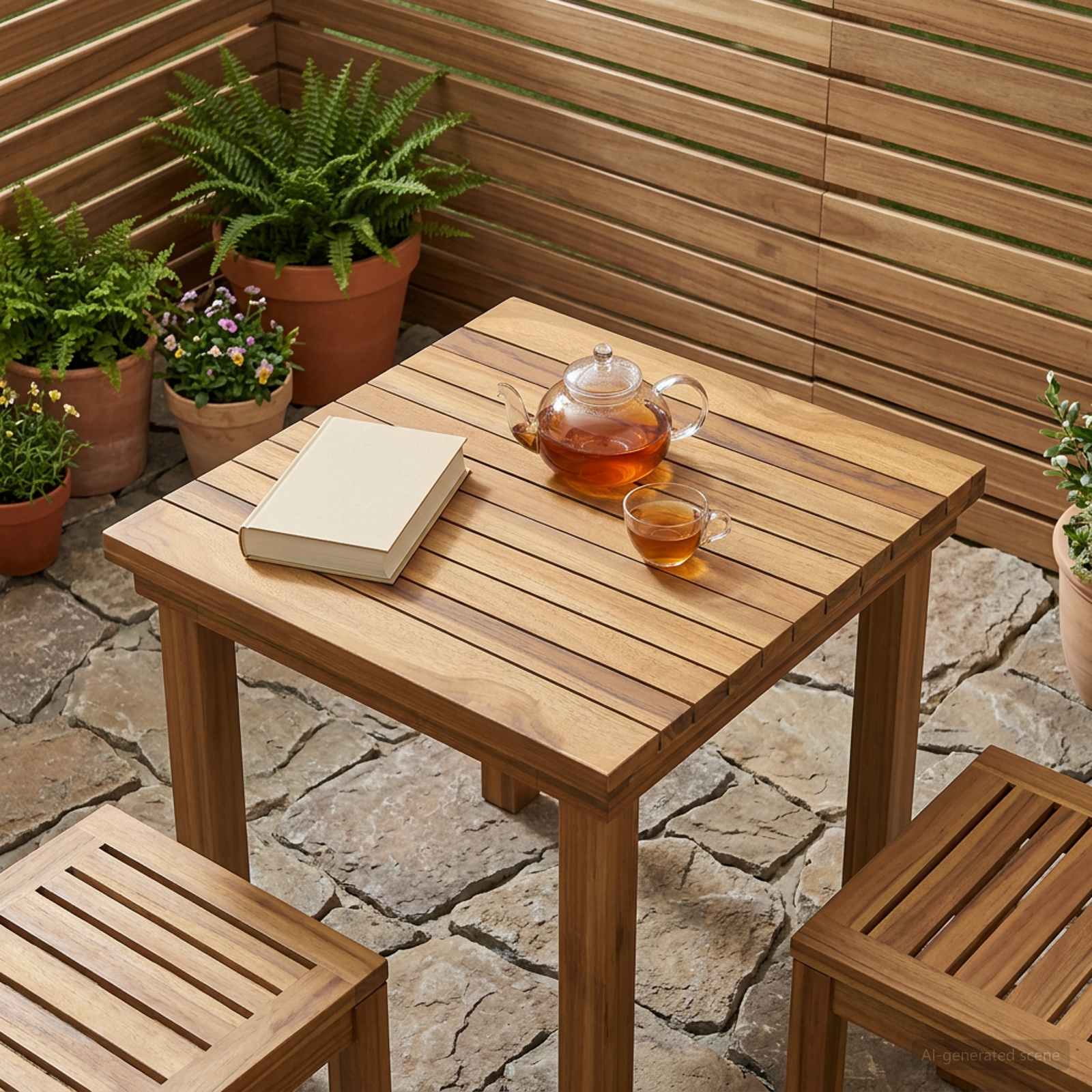 vidaXL Blat stołu 40 x 40 x 3,5 cm Kwadrat Lite drewno teakowe