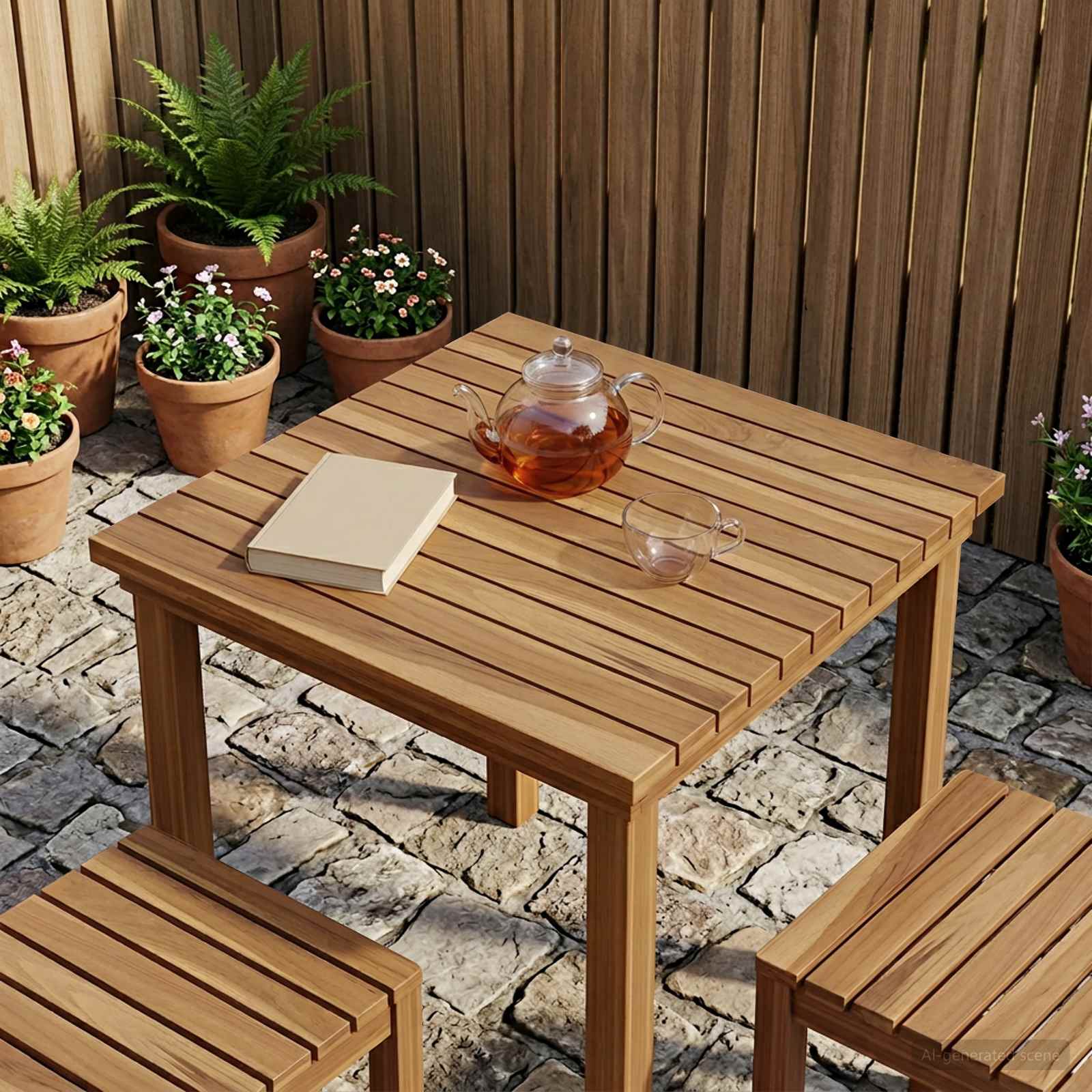 vidaXL Blat stołu 50 x 50 x 3,5 cm Kwadrat Lite drewno teakowe