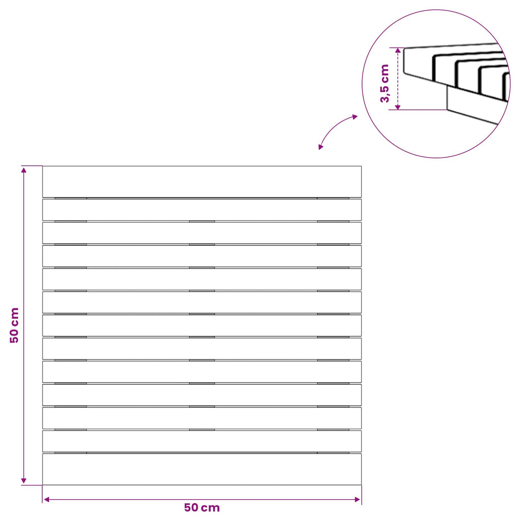 vidaXL Blat stołu 50 x 50 x 3,5 cm Kwadrat Lite drewno teakowe