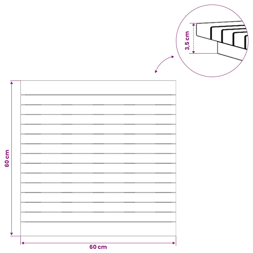 vidaXL Blat stołu 60 x 60 x 3,5 cm Kwadrat Lite drewno teakowe