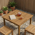 vidaXL Blat stołu 80 x 80 x 3,5 cm Kwadrat Lite drewno teakowe