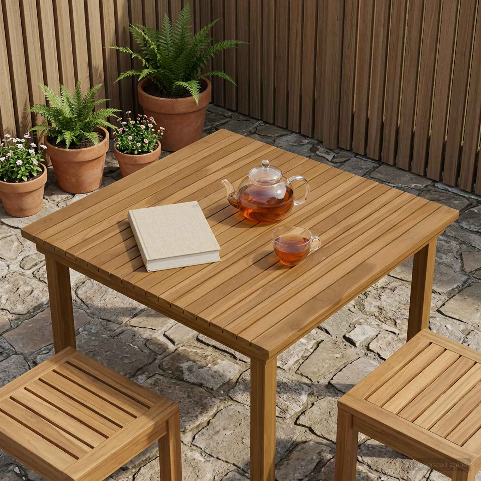 vidaXL Blat stołu 80 x 80 x 3,5 cm Kwadrat Lite drewno teakowe