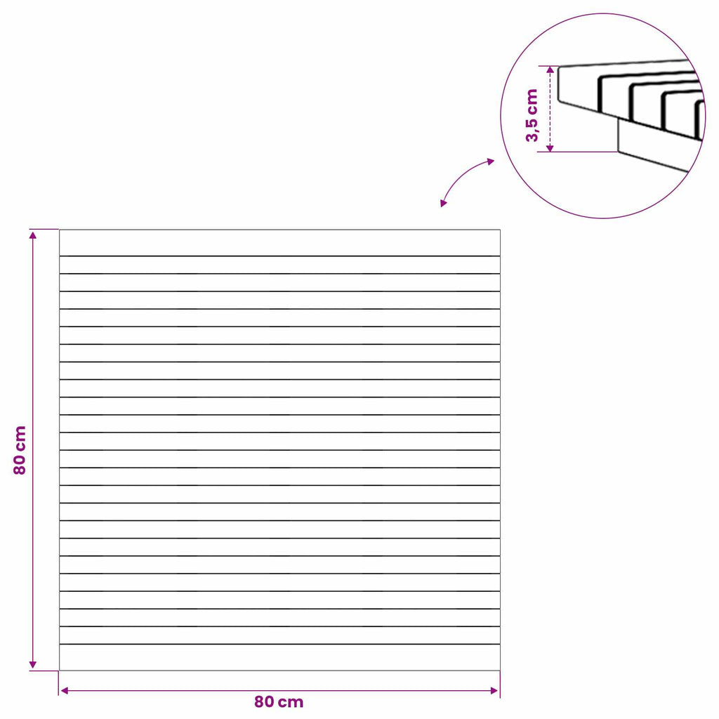 vidaXL Blat stołu 80 x 80 x 3,5 cm Kwadrat Lite drewno teakowe