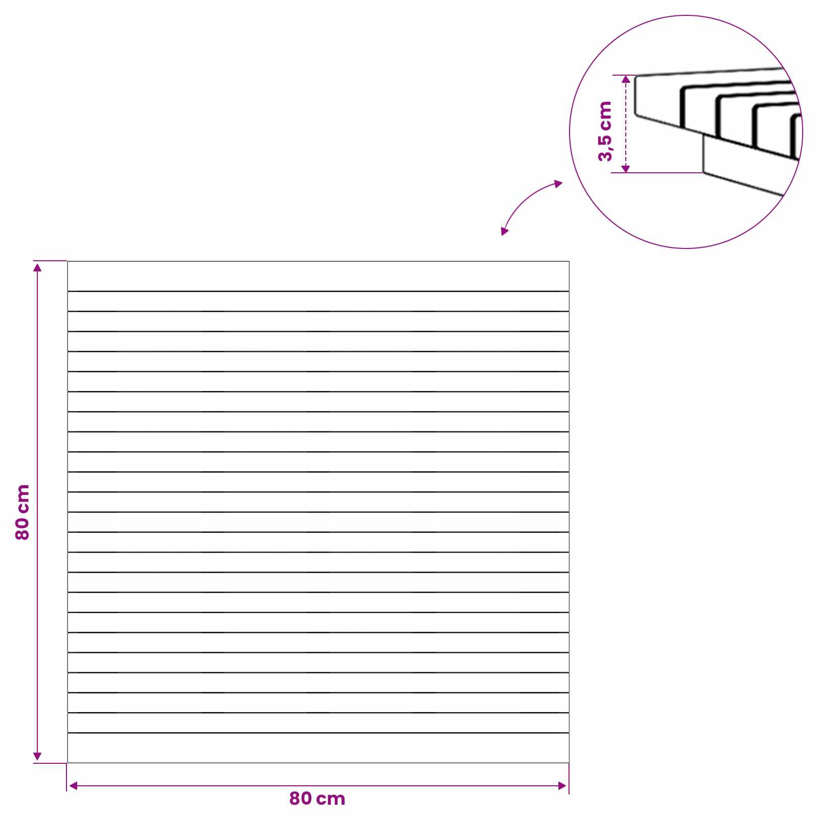 vidaXL Blat stołu 80 x 80 x 3,5 cm Kwadrat Lite drewno teakowe