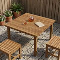 vidaXL Blat stołu 90 x 90 x 3,5 cm Kwadrat Lite drewno teakowe