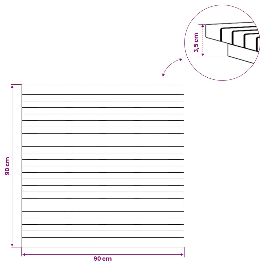 vidaXL Blat stołu 90 x 90 x 3,5 cm Kwadrat Lite drewno teakowe