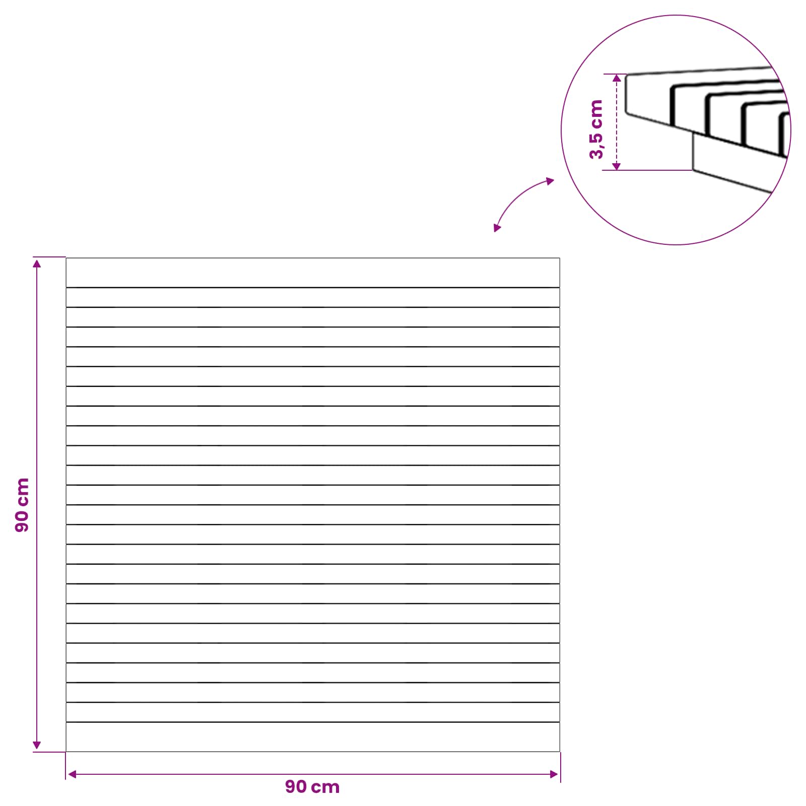 vidaXL Blat stołu 90 x 90 x 3,5 cm Kwadrat Lite drewno teakowe