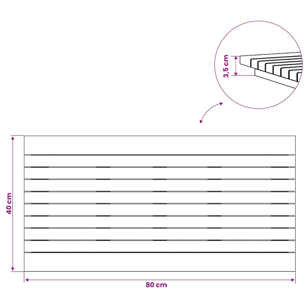 vidaXL Blat stołu 80 x 40 x 3,5 cm Prostokątny Lite drewno teakowe