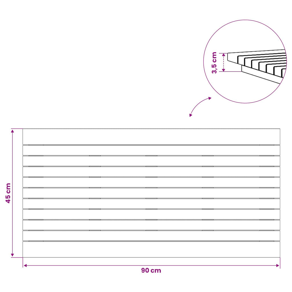 vidaXL Blat stołu 90 x 45 x 3,5 cm Prostokątny Lite drewno teakowe
