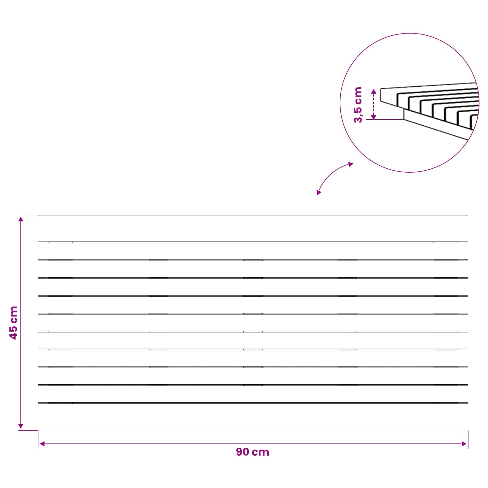 vidaXL Blat stołu 90 x 45 x 3,5 cm Prostokątny Lite drewno teakowe