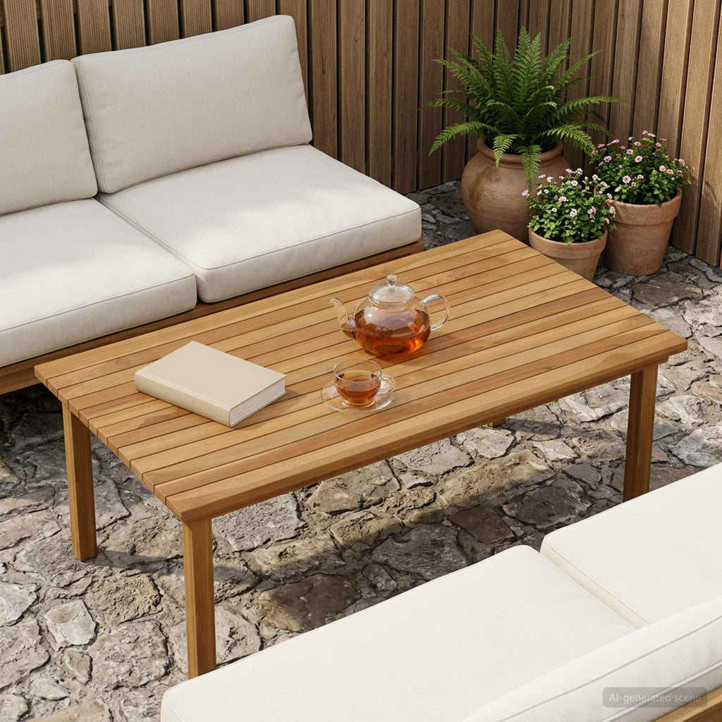 vidaXL Blat stołu 100 x 50 x 3,5 cm Prostokątny Lite drewno teakowe