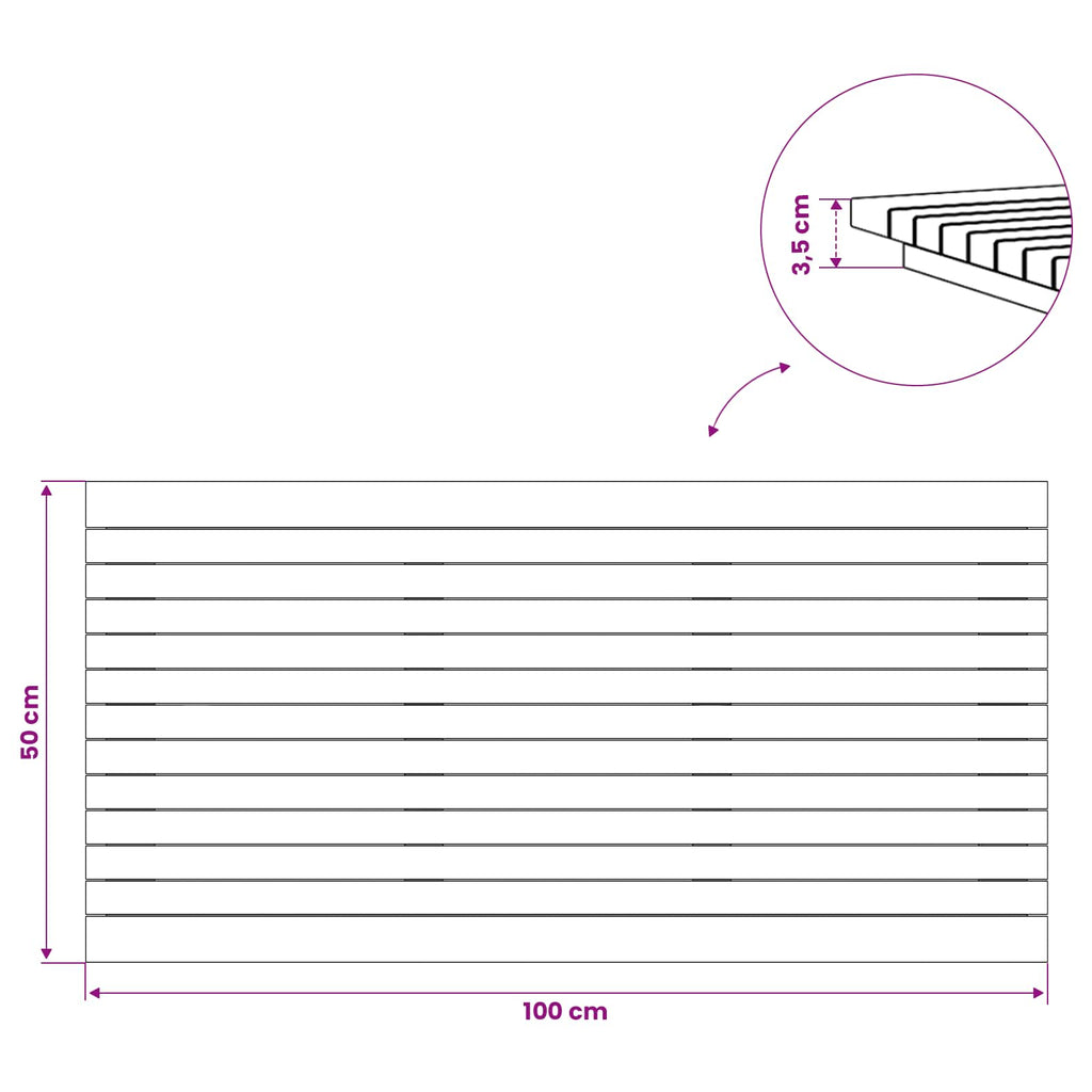 vidaXL Blat stołu 100 x 50 x 3,5 cm Prostokątny Lite drewno teakowe