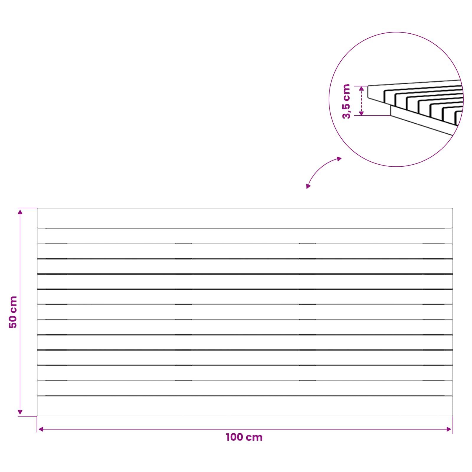 vidaXL Blat stołu 100 x 50 x 3,5 cm Prostokątny Lite drewno teakowe