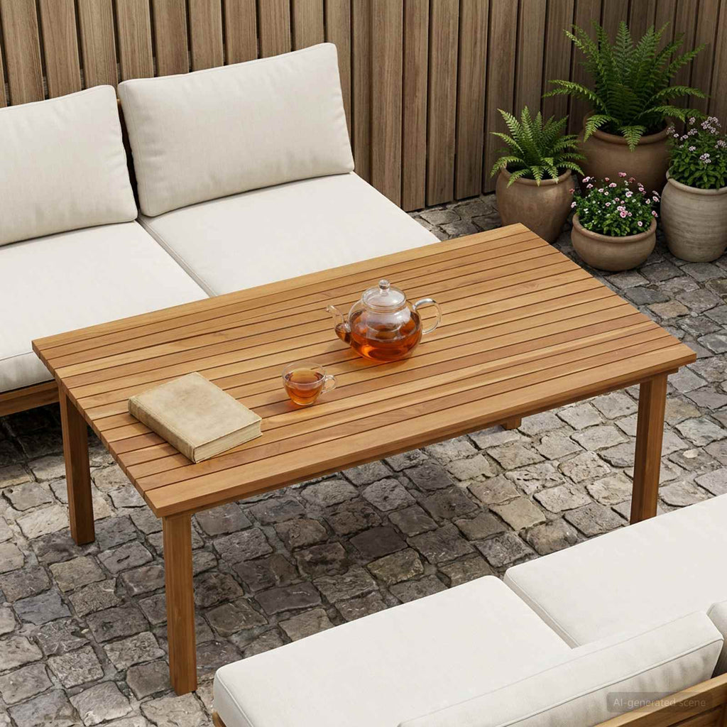 vidaXL Blat stołu 110 x 55 x 3,5 cm Prostokątny Lite drewno teakowe