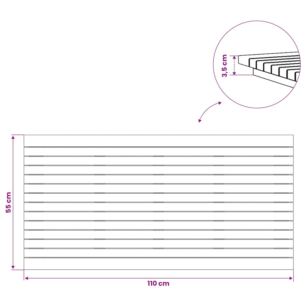 vidaXL Blat stołu 110 x 55 x 3,5 cm Prostokątny Lite drewno teakowe