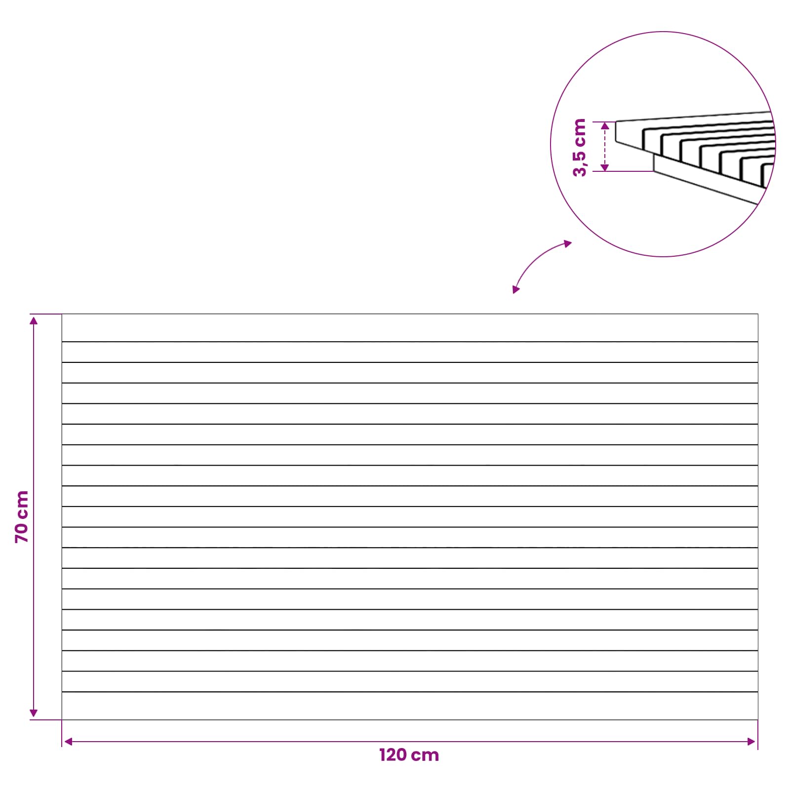 vidaXL Blat stołu 120 x 70 x 3,5 cm Prostokątny Lite drewno teakowe