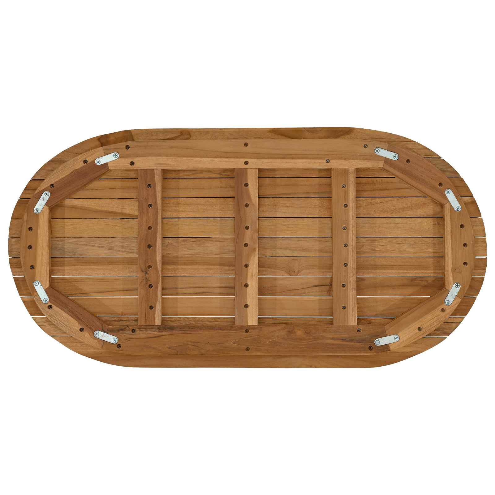 vidaXL Blat stołu 80 x 40 x 3,5 cm Owalny Lite drewno teakowe