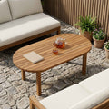 vidaXL Blat stołu 90 x 45 x 3,5 cm Owalny Lite drewno teakowe
