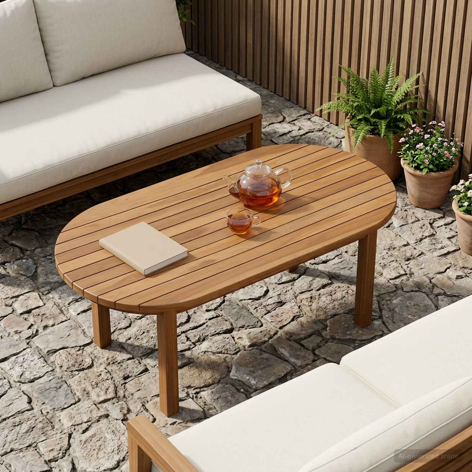 vidaXL Blat stołu 90 x 45 x 3,5 cm Owalny Lite drewno teakowe