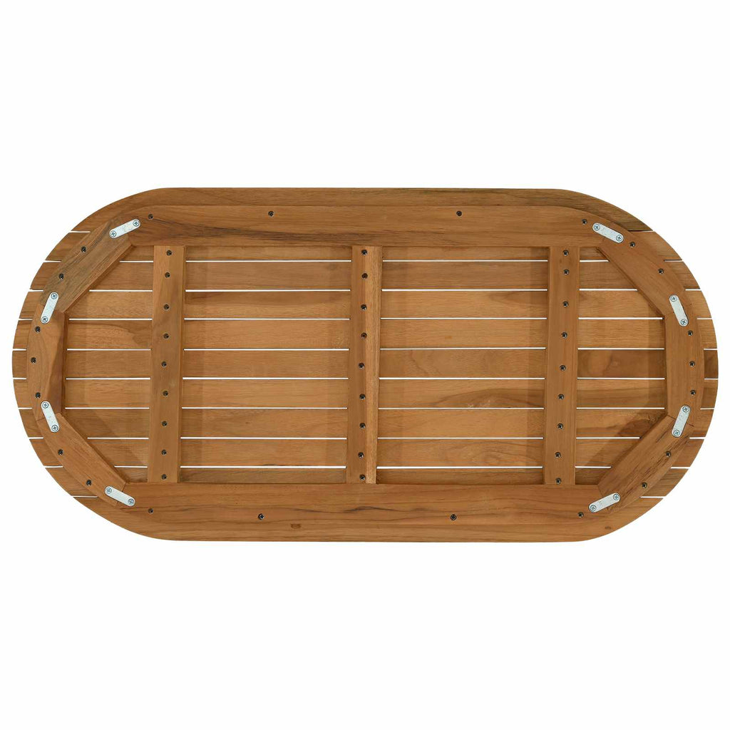 vidaXL Blat stołu 90 x 45 x 3,5 cm Owalny Lite drewno teakowe