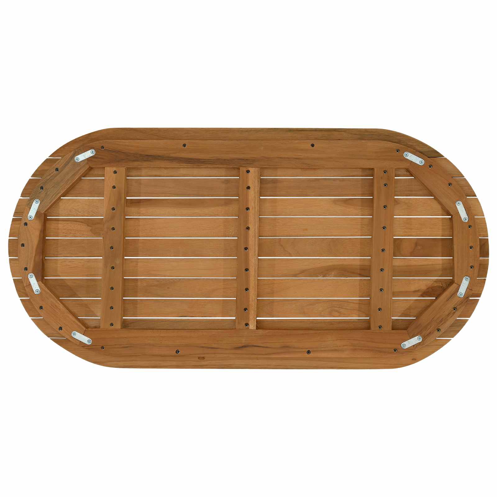 vidaXL Blat stołu 90 x 45 x 3,5 cm Owalny Lite drewno teakowe