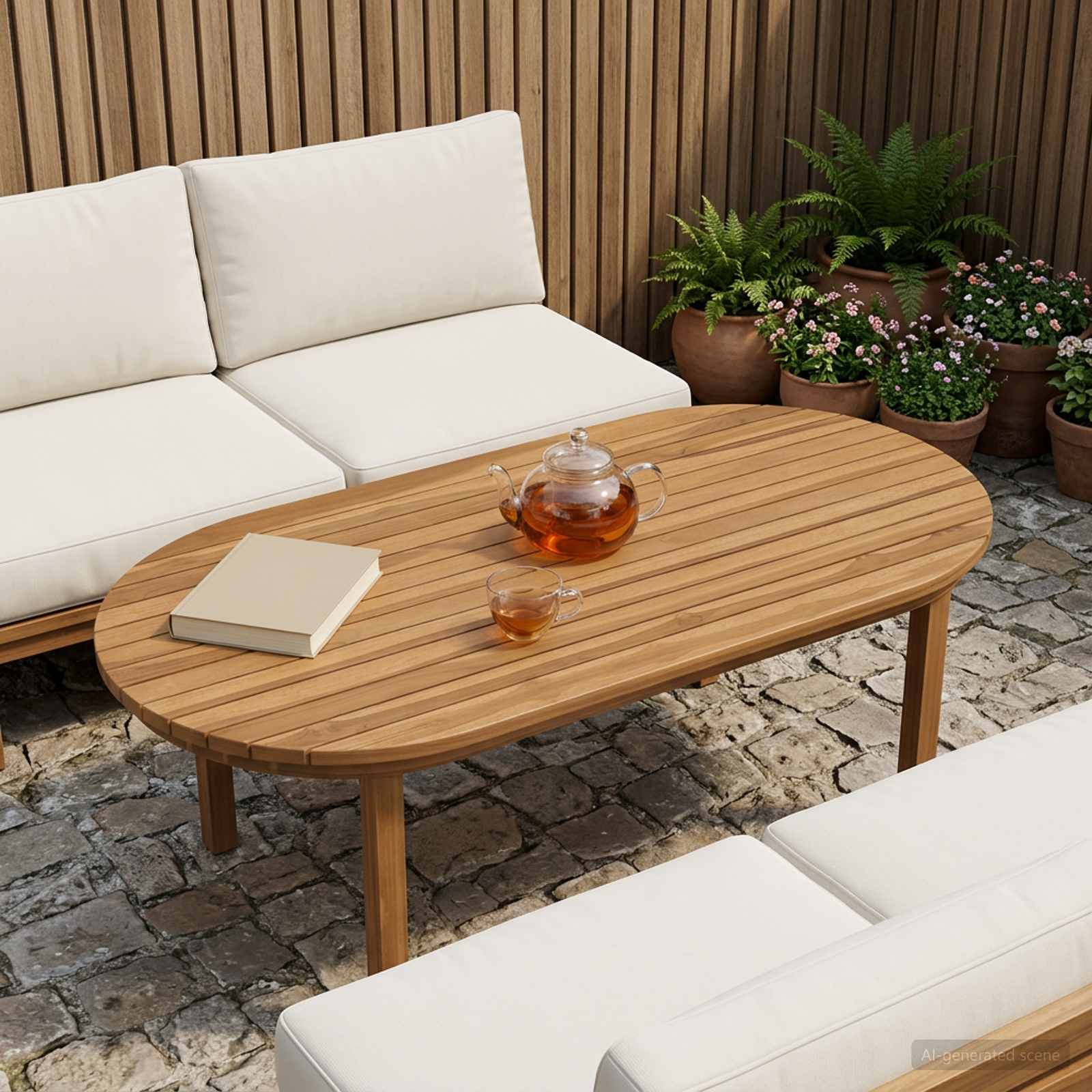 vidaXL Blat stołu 100 x 50 x 3,5 cm Owalny Lite drewno teakowe