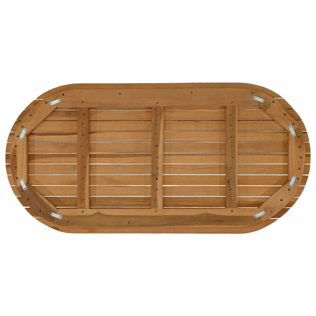 vidaXL Blat stołu 100 x 50 x 3,5 cm Owalny Lite drewno teakowe