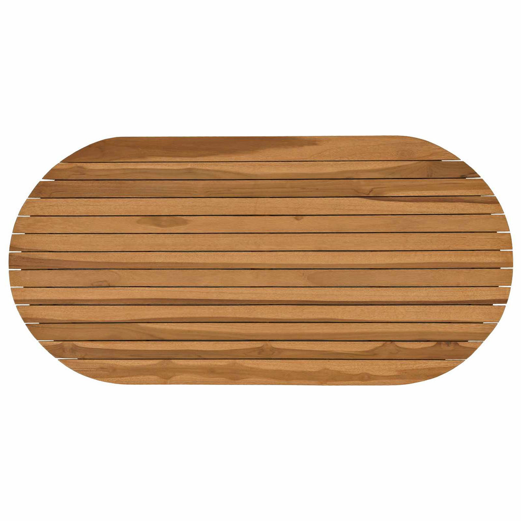 vidaXL Blat stołu 100 x 50 x 3,5 cm Owalny Lite drewno teakowe
