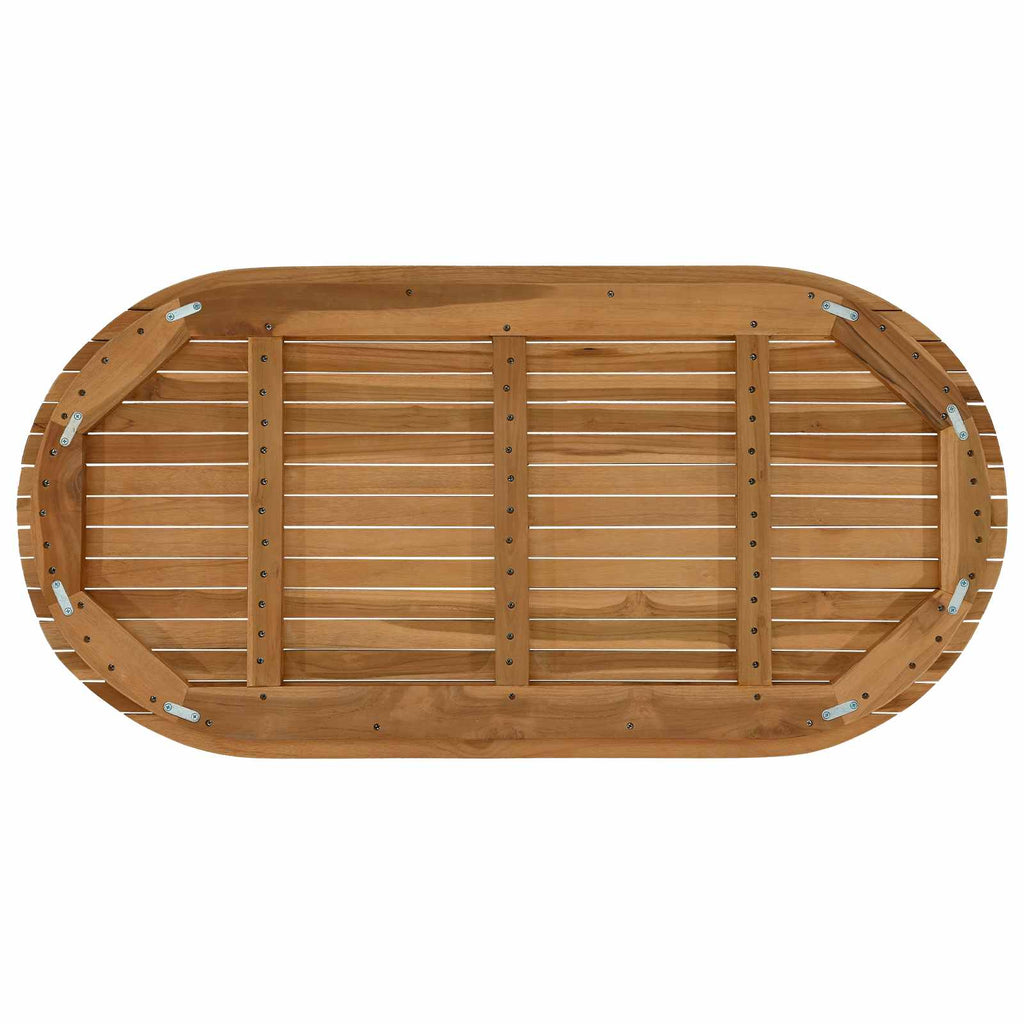 vidaXL Blat stołu 110 x 55 x 3,5 cm Owalny Lite drewno teakowe