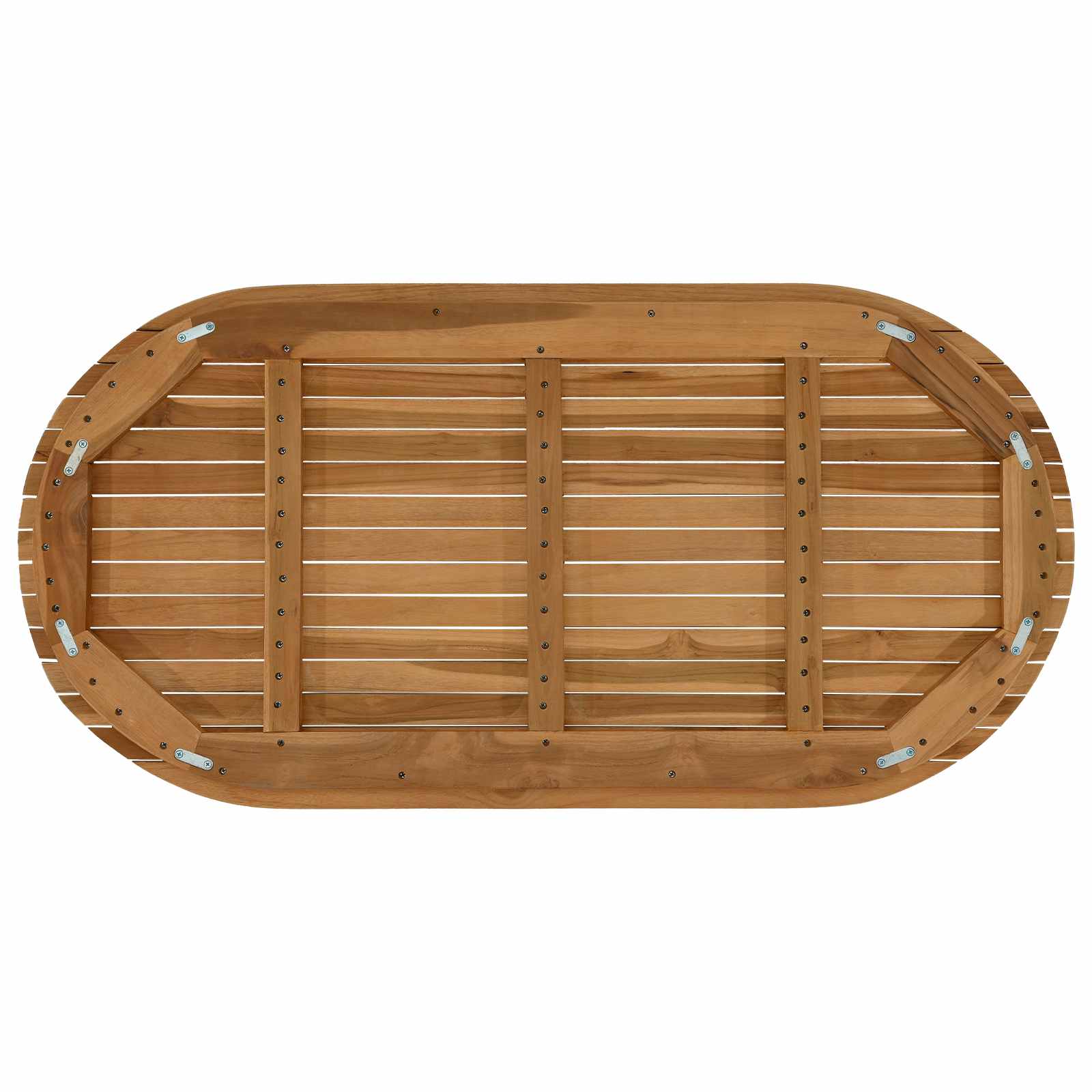vidaXL Blat stołu 110 x 55 x 3,5 cm Owalny Lite drewno teakowe