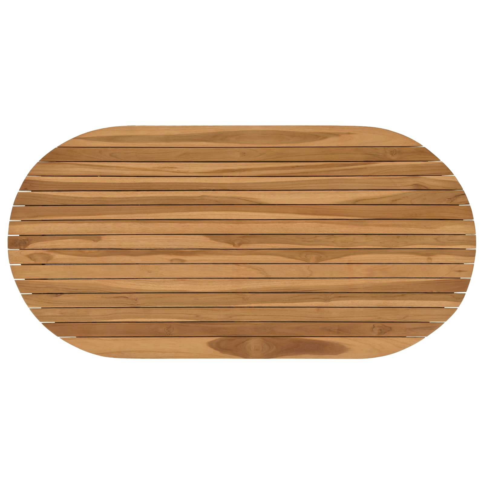 vidaXL Blat stołu 110 x 55 x 3,5 cm Owalny Lite drewno teakowe