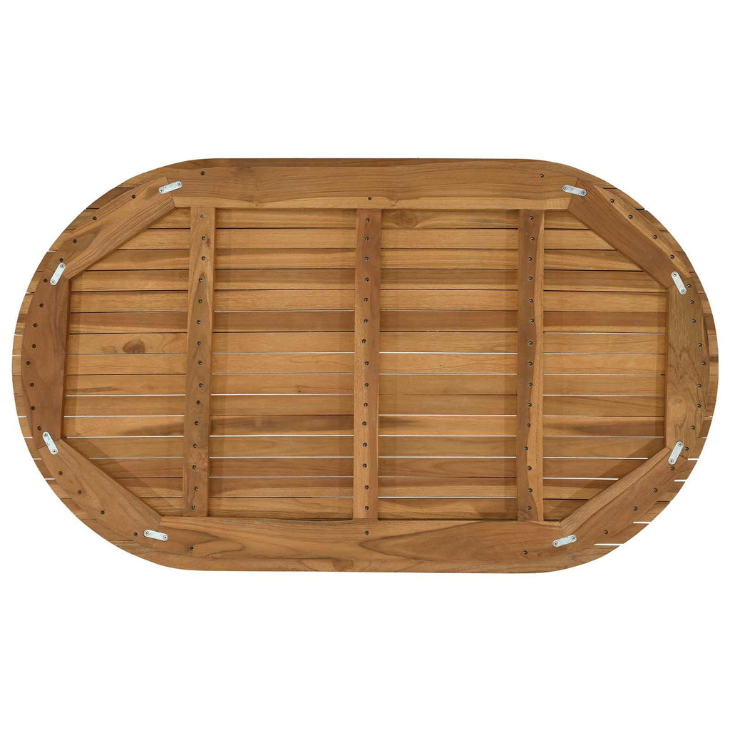 vidaXL Blat stołu 120 x 70 x 3,5 cm Owalny Lite drewno teakowe