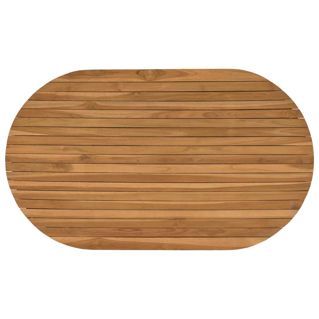 vidaXL Blat stołu 120 x 70 x 3,5 cm Owalny Lite drewno teakowe