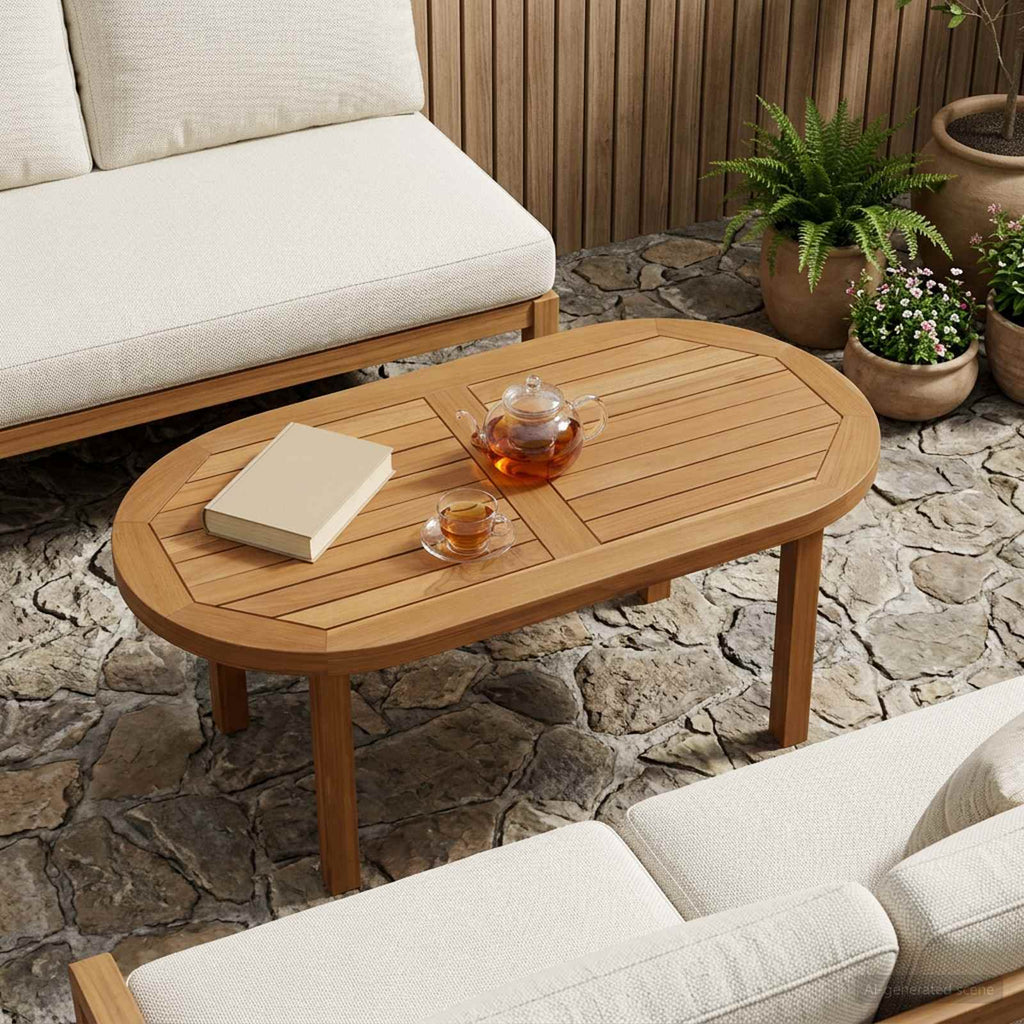 vidaXL Blat stołu 80 x 40 x 2,5 cm Owalny Lite drewno teakowe