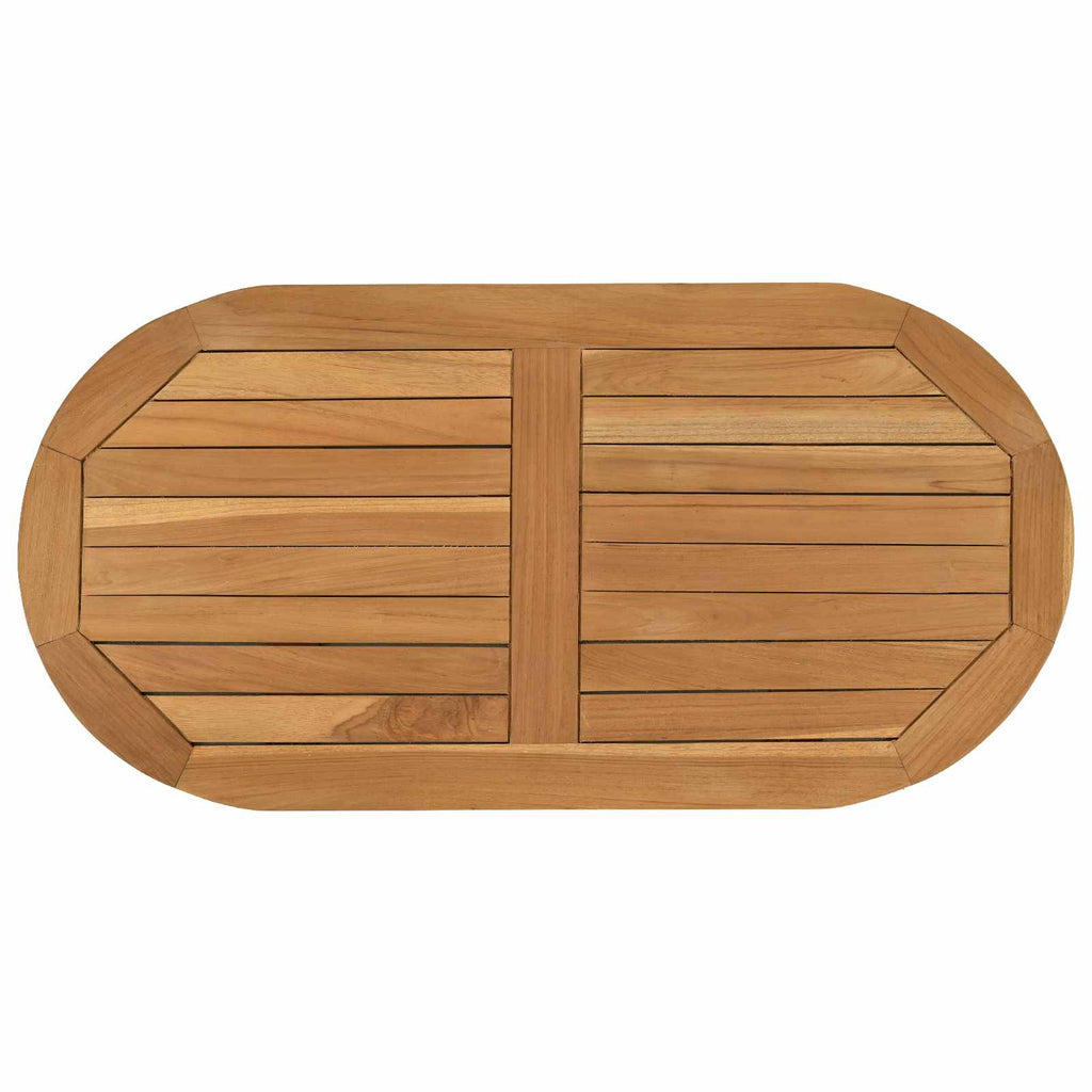 vidaXL Blat stołu 80 x 40 x 2,5 cm Owalny Lite drewno teakowe