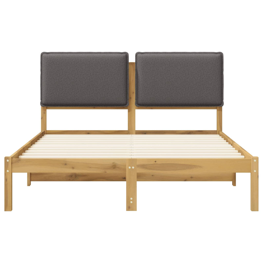 vidaXL Ramka łóżka z tapicerowanym wezgłowiem Bielony i jasnoszary