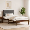 vidaXL Ramka łóżka z tapicerowanym wezgłowiem