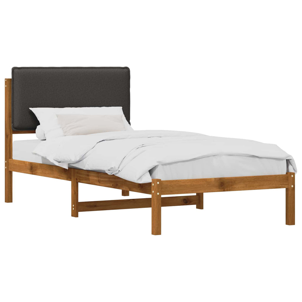 vidaXL Ramka łóżka z tapicerowanym wezgłowiem Naturalny i ciemnoszary