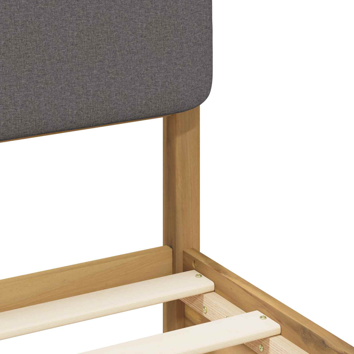 vidaXL Ramka łóżka z tapicerowanym wezgłowiem Bielony i jasnoszary