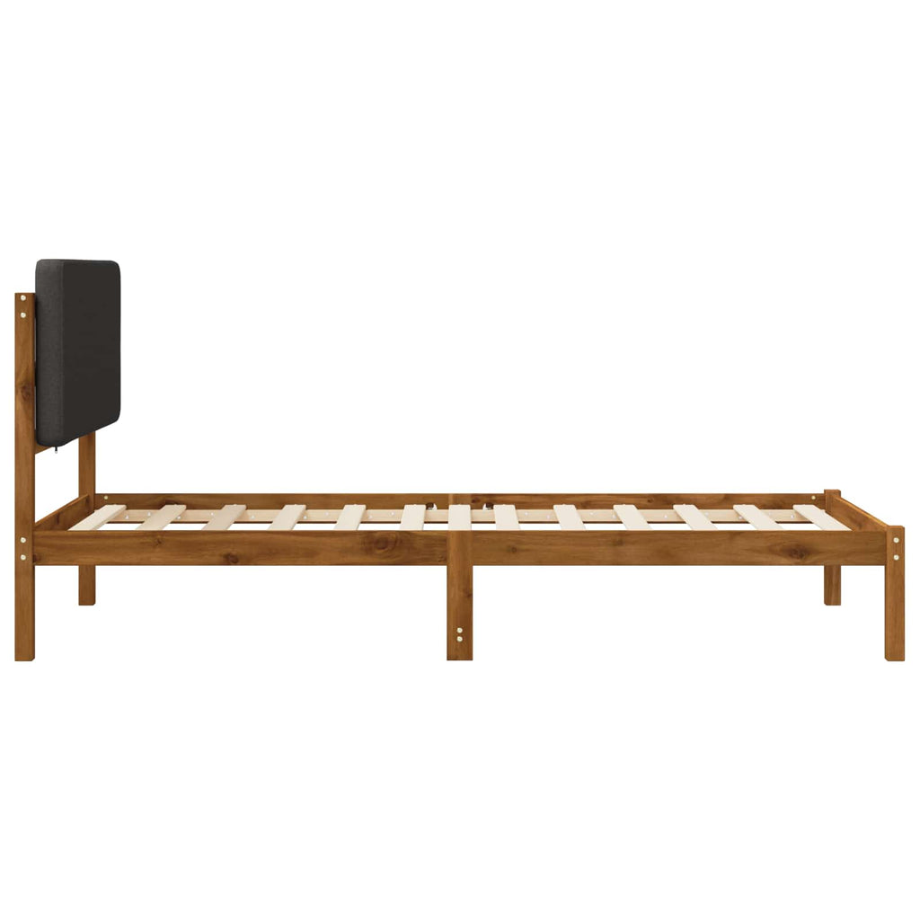 vidaXL Ramka łóżka z tapicerowanym wezgłowiem Naturalny i ciemnoszary